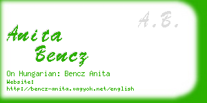 anita bencz business card